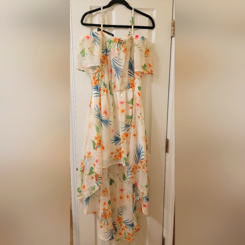 As U Wish Tropical High Low Dress Size XL